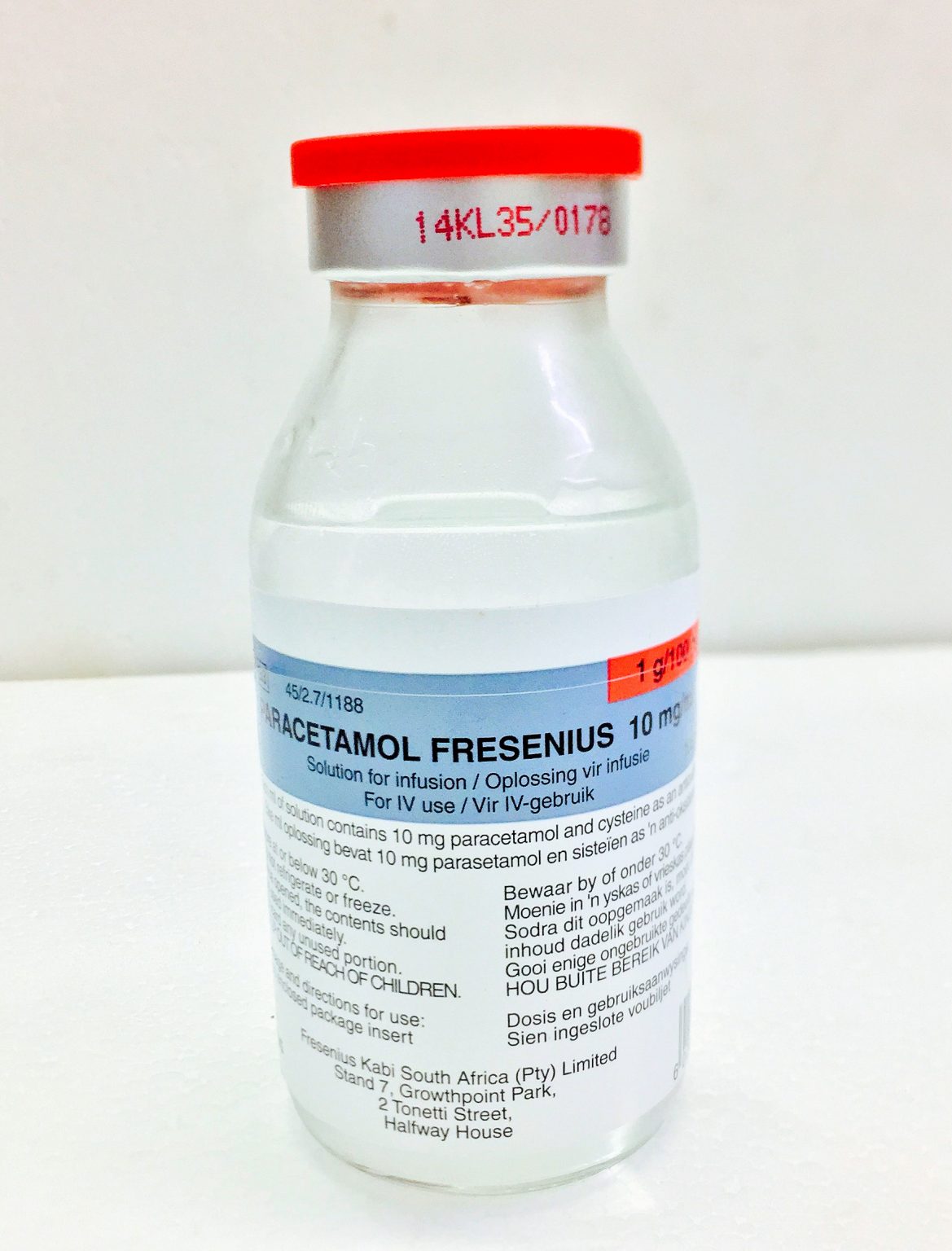 PARACETAMOL INFUSION 10MG Hills Pharmaceuticals Ltd